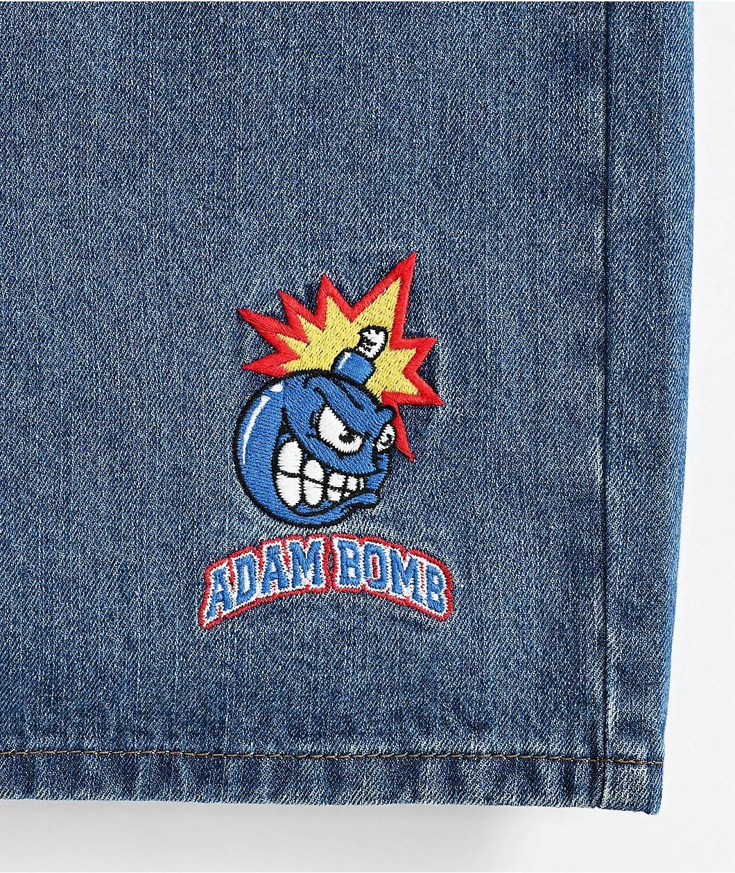 Adam Bomb Speed Blue Denim Baggy Shorts Product Image