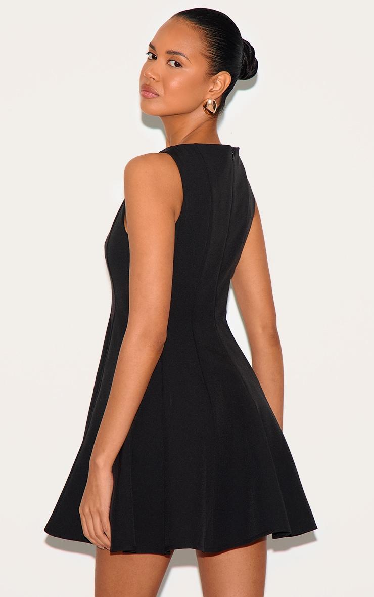 Black Woven Pleated Shift Dress Product Image