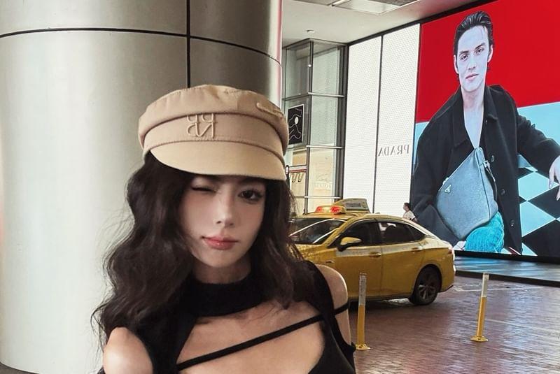 Long-Sleeve Cutout Plain Top Product Image