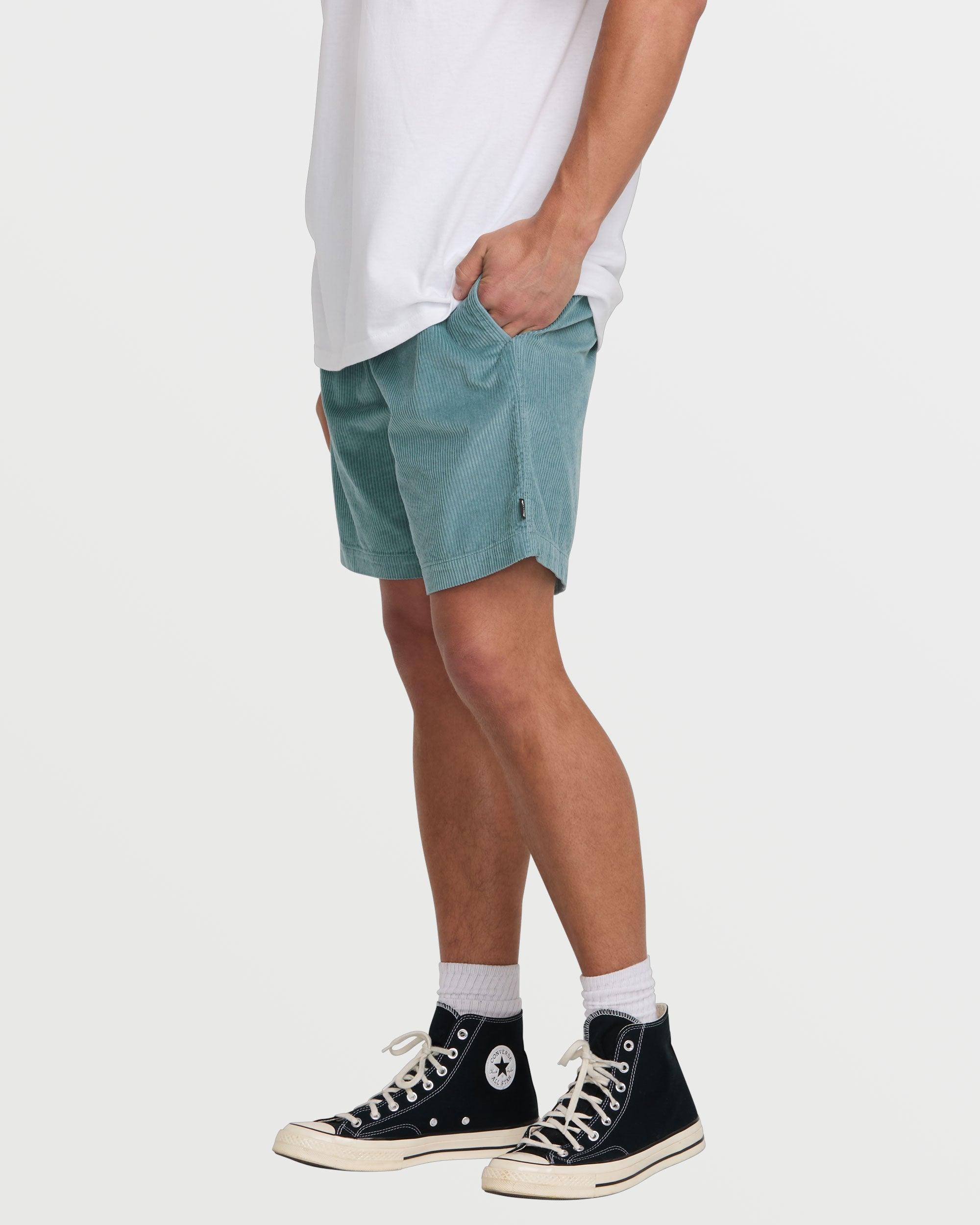 Larry Layback 19" Cord Shorts - Washed Blue Male Product Image