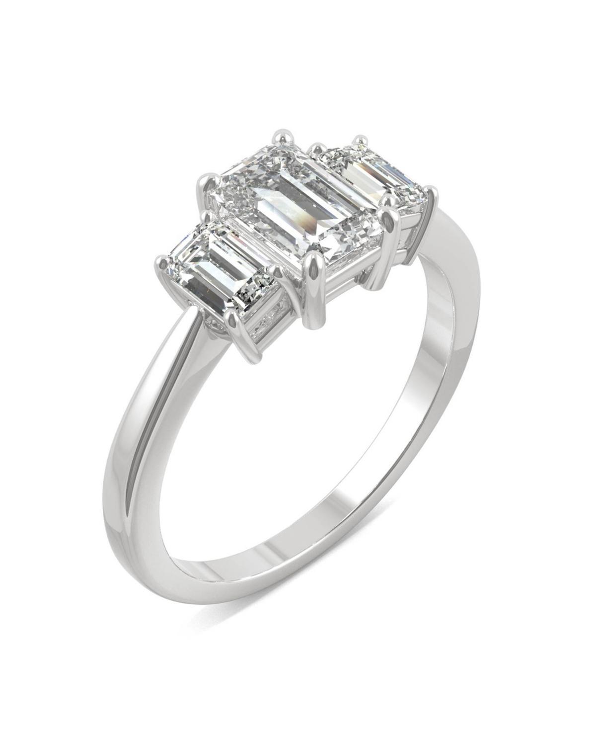 Charles & Colvard 14k Gold 1 1/2 Carat T.W. Lab-Created Moissanite Three-Stone Ring, Women's, Size: 8 Product Image