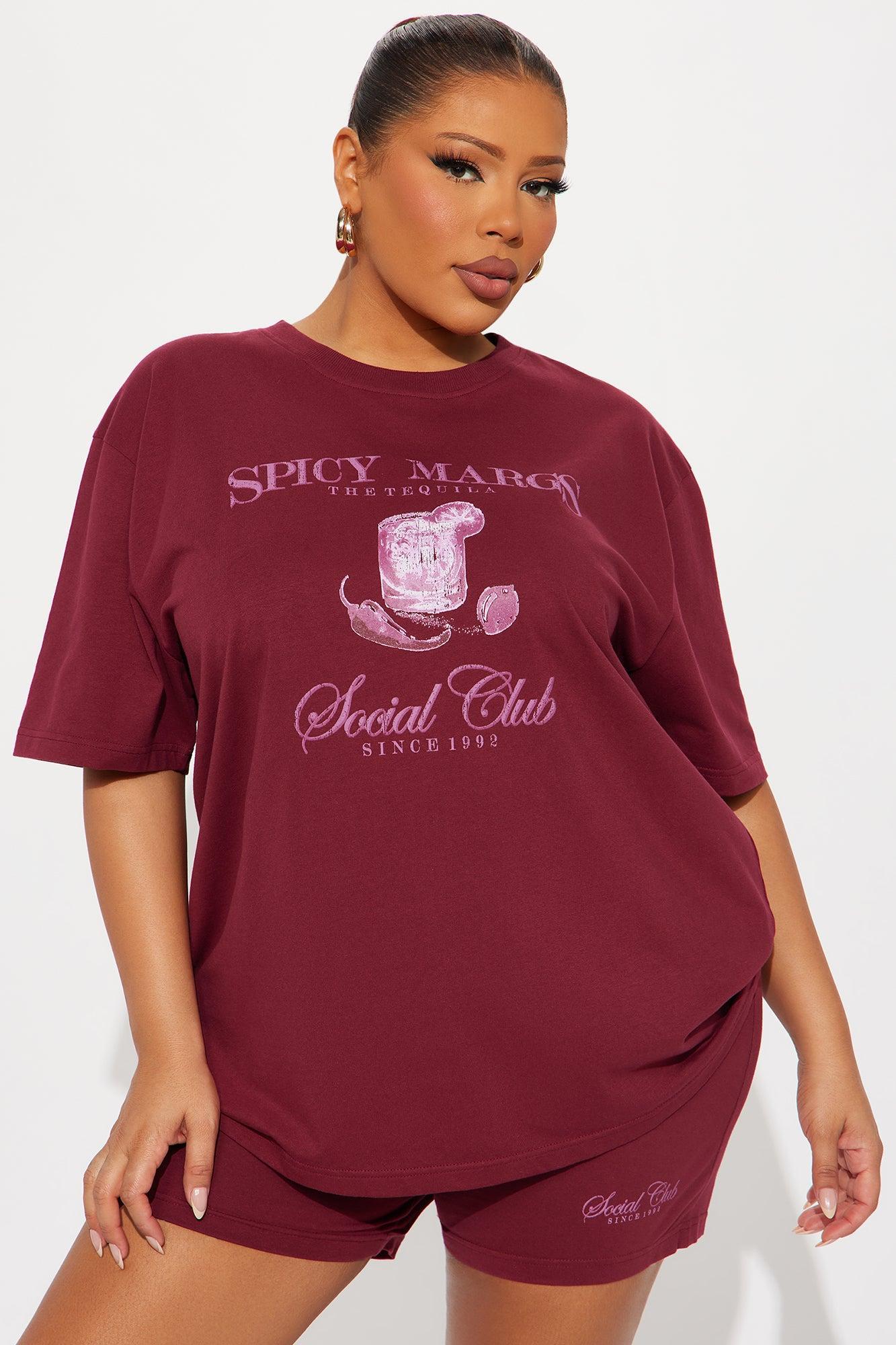 Margs Social Club Short Set - Burgundy Product Image