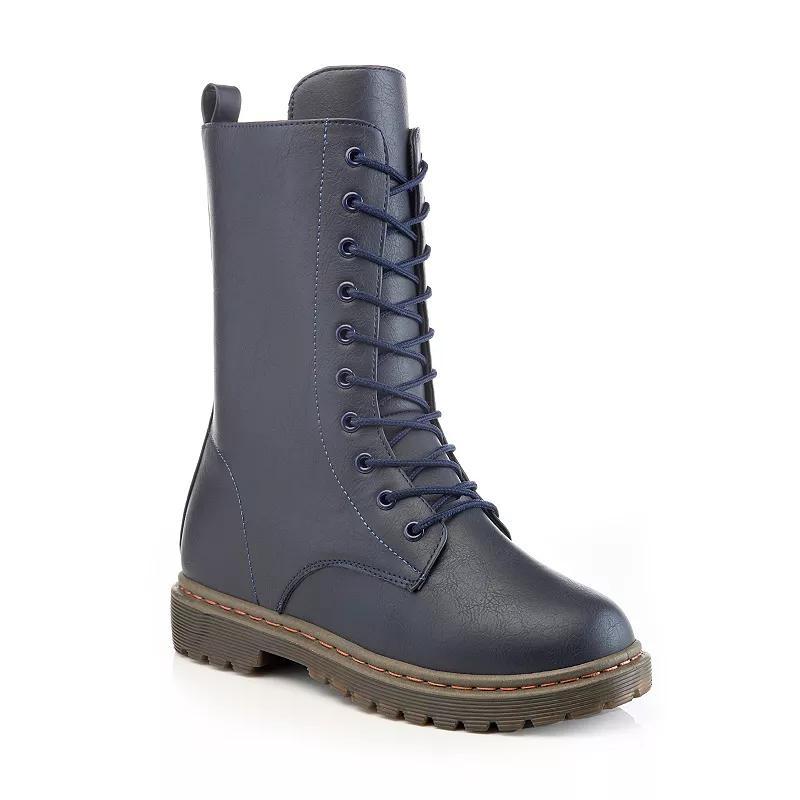 Henry Ferrera B9905 Women's Combat Boots, Blue Product Image