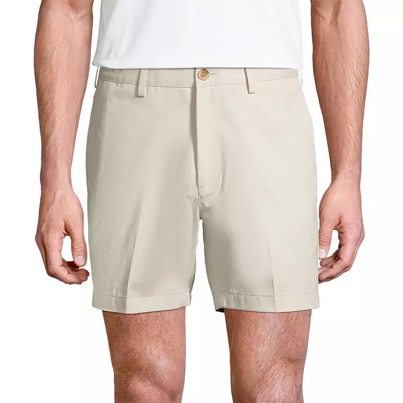 Men's Lands' End Classic-Fit 6-inch No-Iron Chino Shorts, Size: 34, Black Product Image