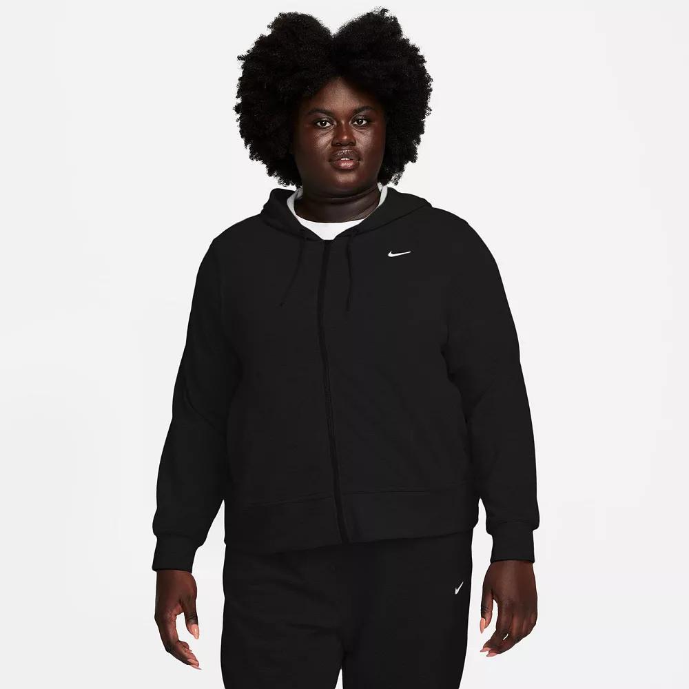Plus Size Nike Dri-Fit One Full-Zip Hoodie, Women's, Size: 3XL, Black Product Image