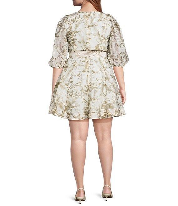 Lucy Paris Plus Size Alexis 3/4 Sleeve Printed Mini Dress Product Image