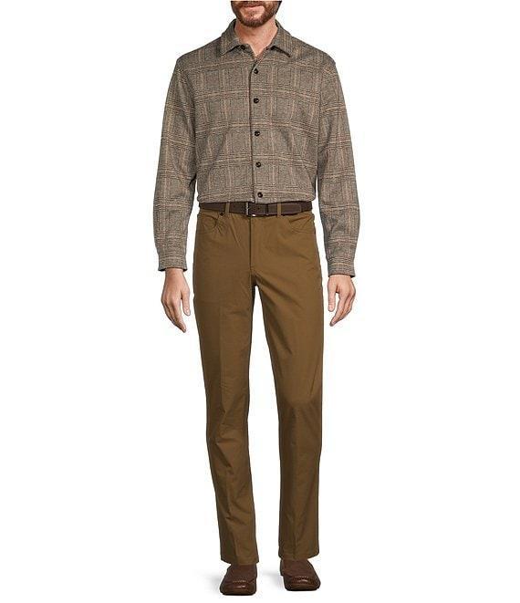 Roundtree & Yorke Long Sleeve Medium Plaid Knit Button Front Shirt Product Image