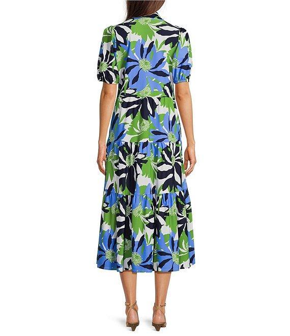 Jude Connally Portia Knit Jude Cloth Wild Blossom Print V-Neck Tiered Dress Product Image