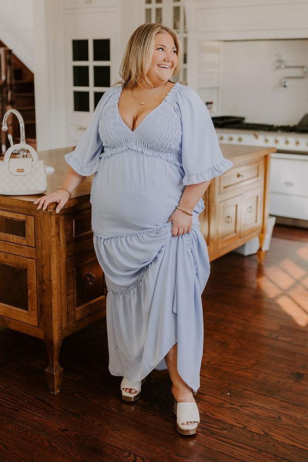Charming Glance Tiered Maxi Dress in Sky Blue Curves Product Image
