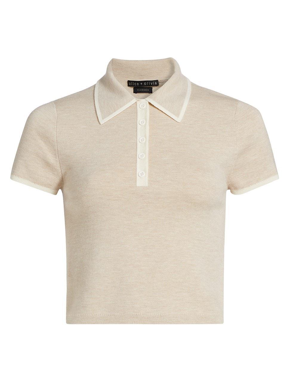 Womens Meda Crop Polo Shirt Product Image