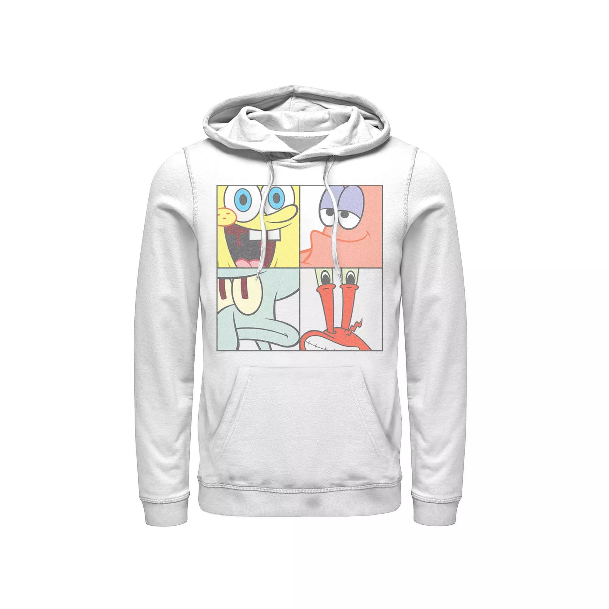 Men's Spongebob 4 Square Close Up Hoodie, Size: 3XL, White Product Image