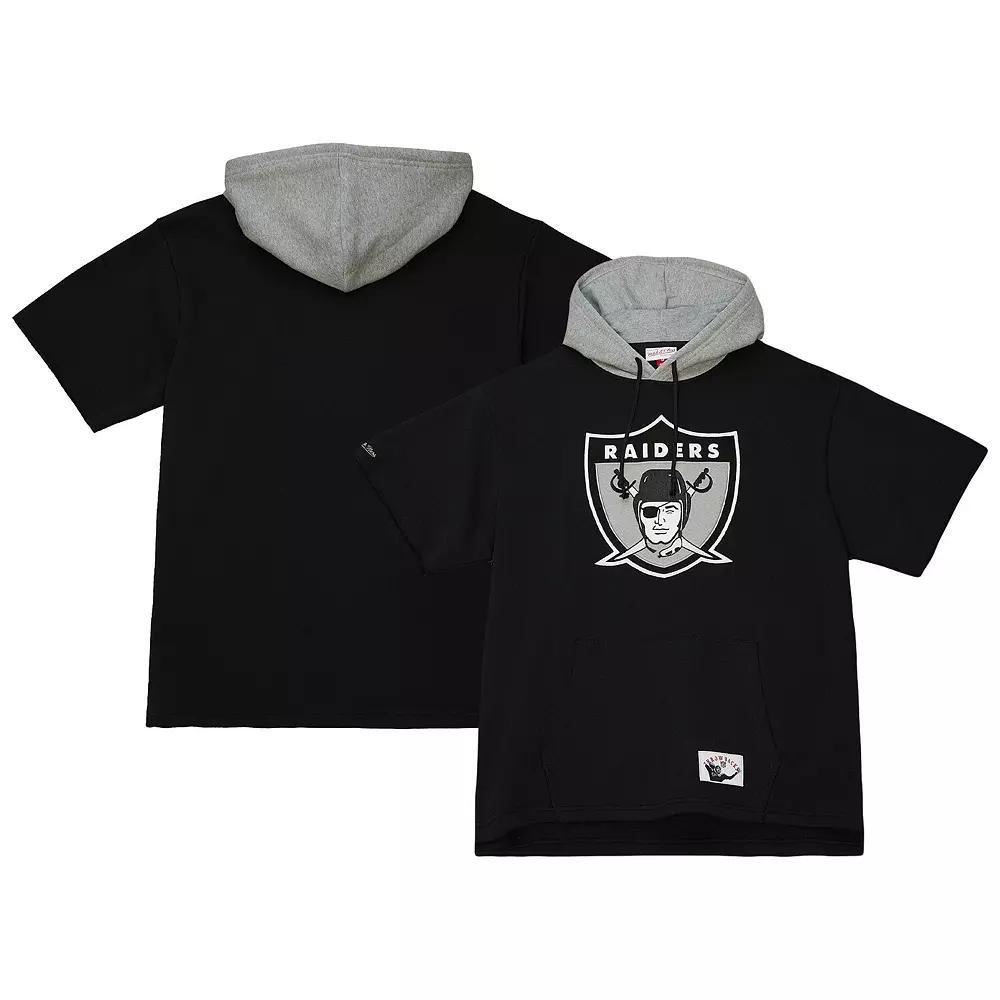 Men's Mitchell & Ness Black Las Vegas Raiders Postgame Short Sleeve Hoodie, Size: Medium, Lvr Black Product Image