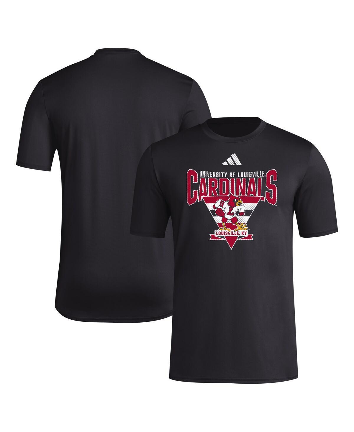 Men's adidas Black Louisville Cardinals 2024 Locker Trilateral Pre-Game T-Shirt, Size: Medium Product Image