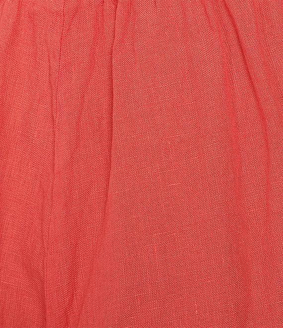 Bryn Walker Ella Flat Front Light Linen Wide Leg Cropped Pants Product Image