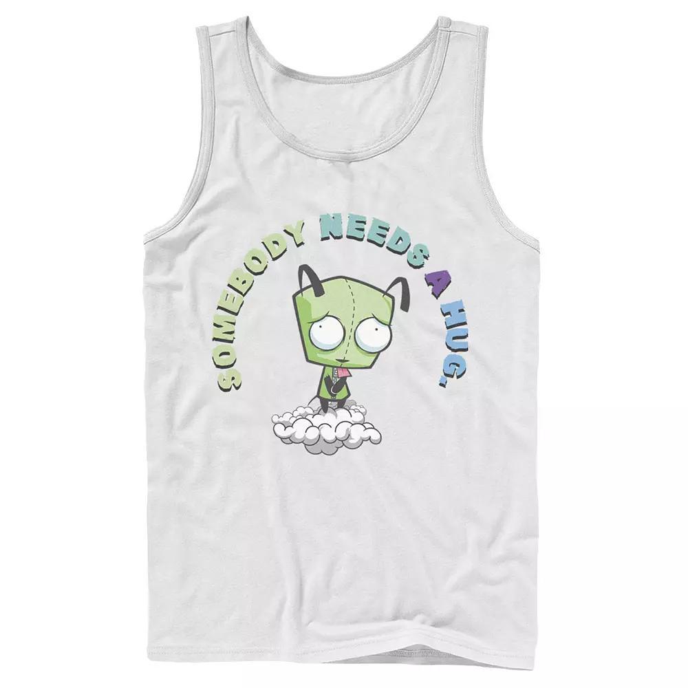 Men's Nickelodeon Invader Zim Gir Somebody Needs A Hug Sad Portrait Graphic Graphic Tank Top, Size: Small, Grey Product Image