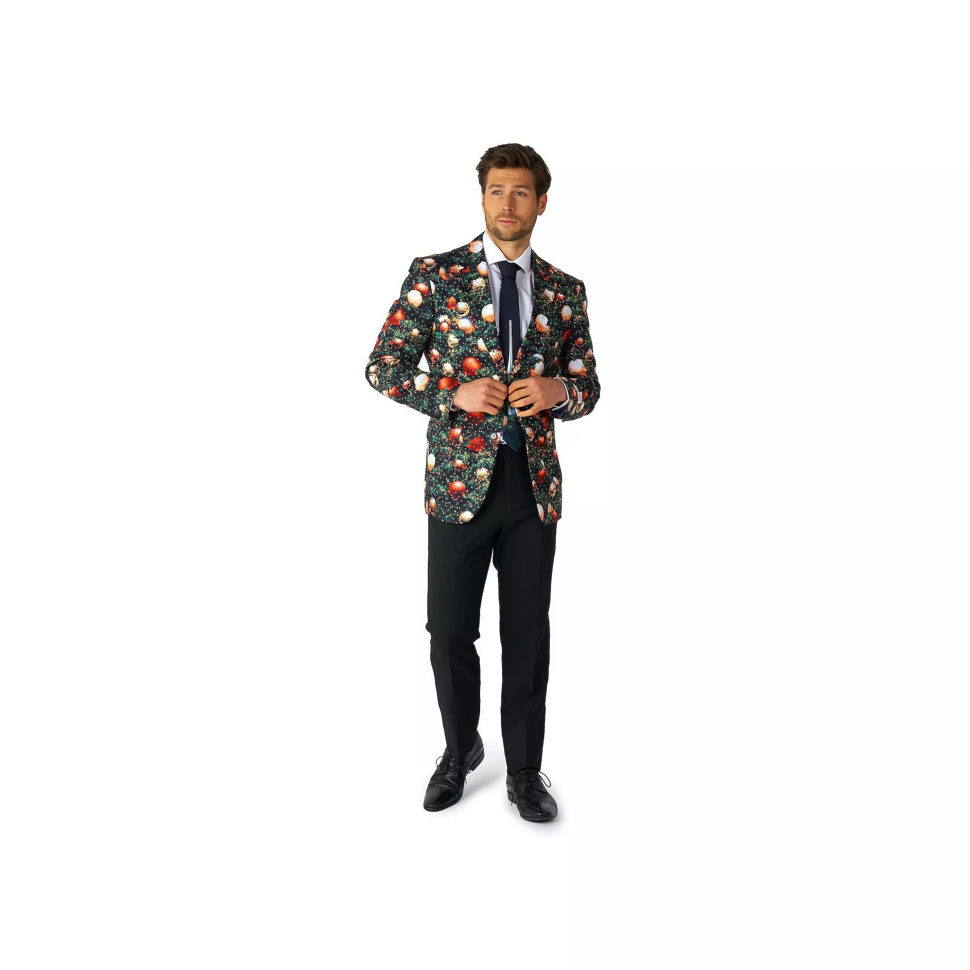 Men's OppoSuits Shine Pine Metallic Christmas Tree Modern-Fit Suit & Tie Set, Size: 38 - Regular, Shine Green Product Image