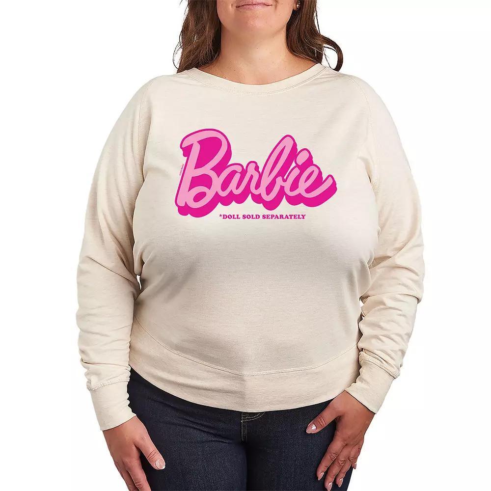 Plus Size Barbie Doll Sold Separately French Terry Long Sleeve Tee, Womens Product Image