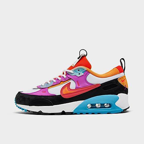 Nike Womens Air Max 90 Futura - Running Shoes White/Bright Crimson Product Image