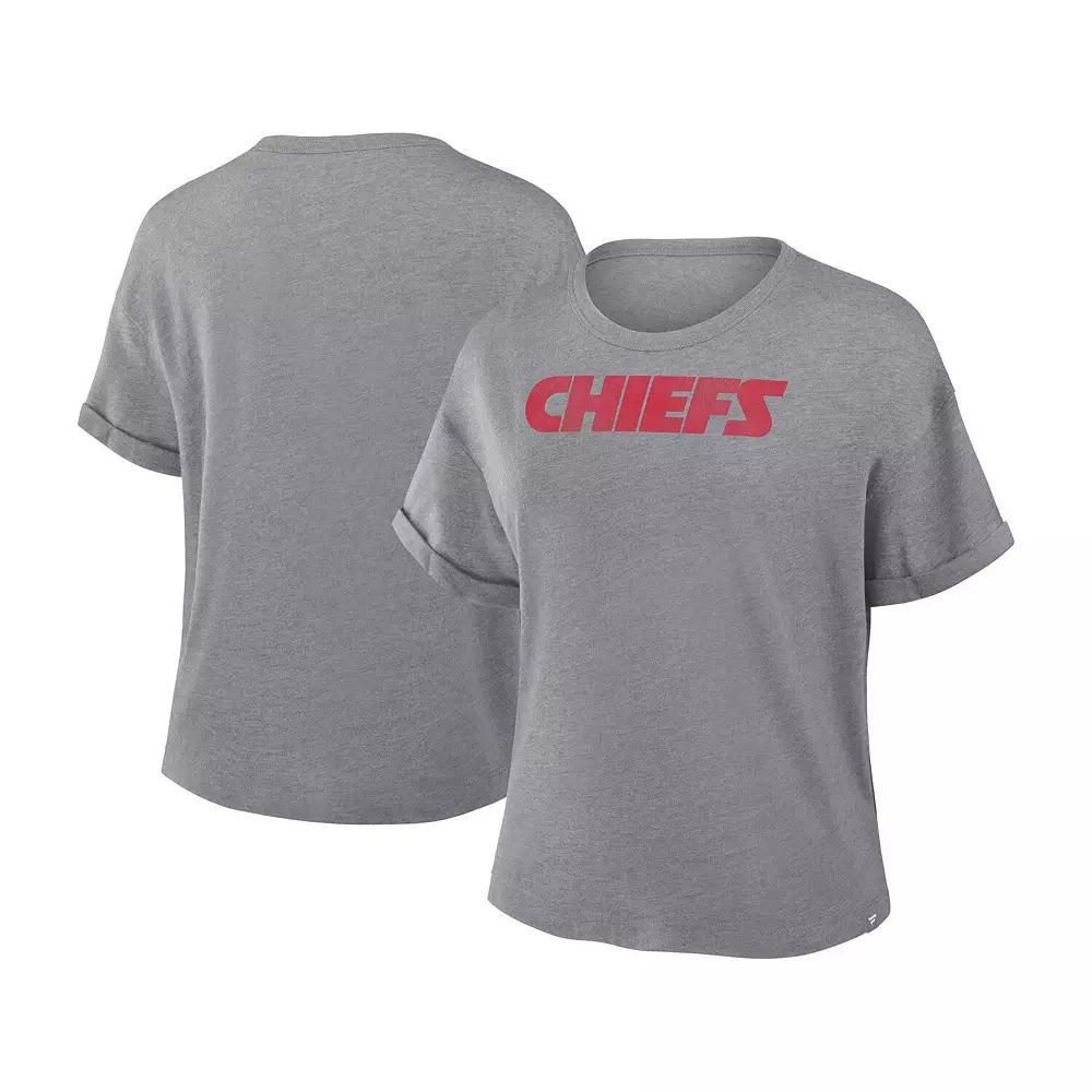 Women's Fanatics Heather Gray Chicago Bears Tri-Blend T-Shirt, Size: Large, Grey Product Image