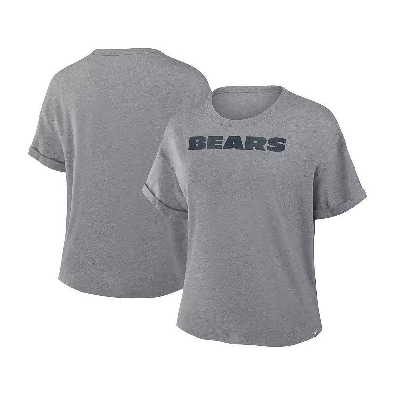Women's Fanatics Heather Gray Chicago Bears Tri-Blend T-Shirt, Size: Large, Grey Product Image