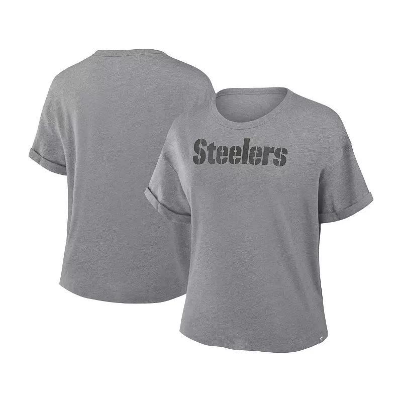 Women's Fanatics Heather Gray San Francisco 49ers Tri-Blend T-Shirt, Size: Medium, Grey Product Image