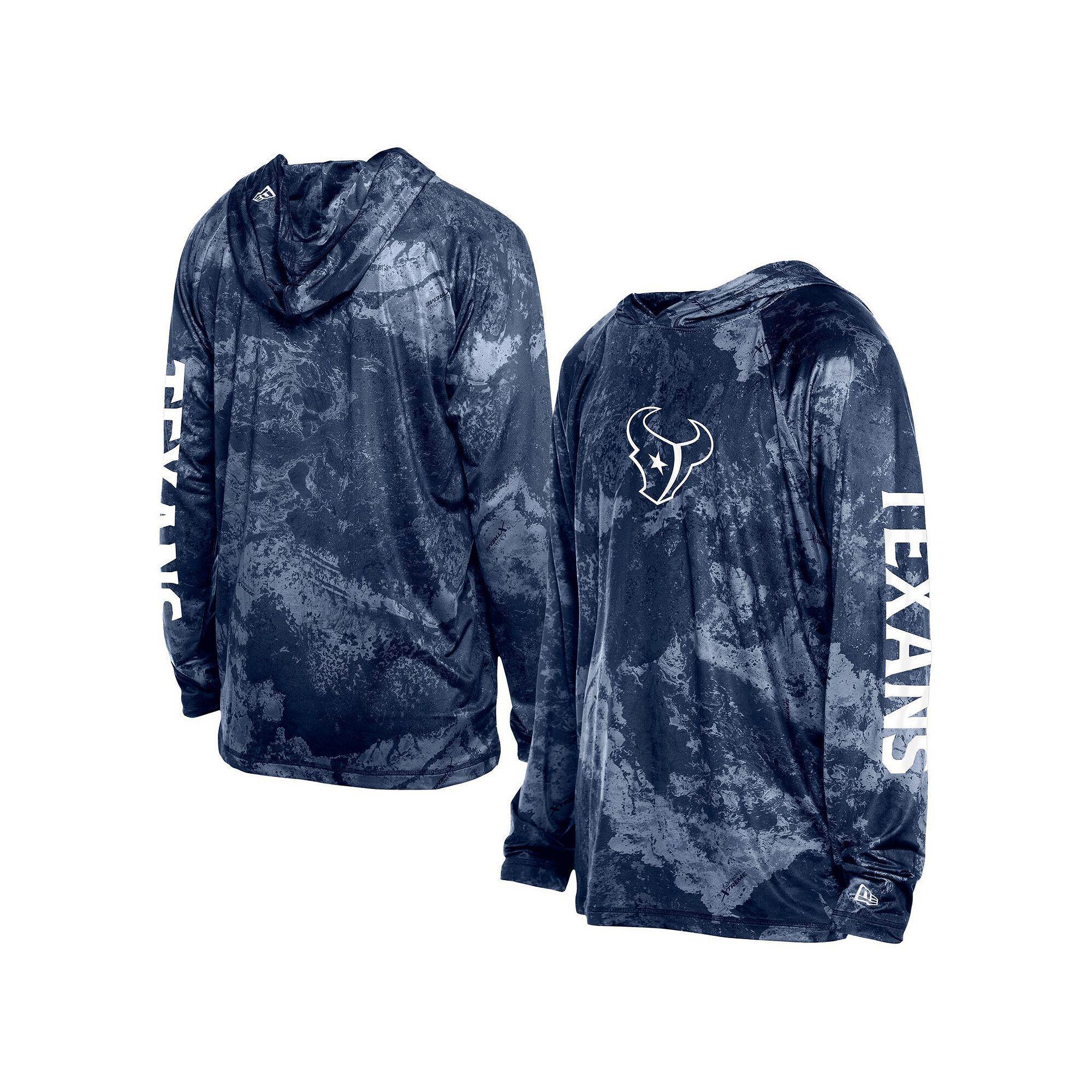 Men's New Era  Navy Houston Texans RealTree Xtreme Camo Raglan Long Sleeve Hooded Top, Size: Medium, Blue Product Image