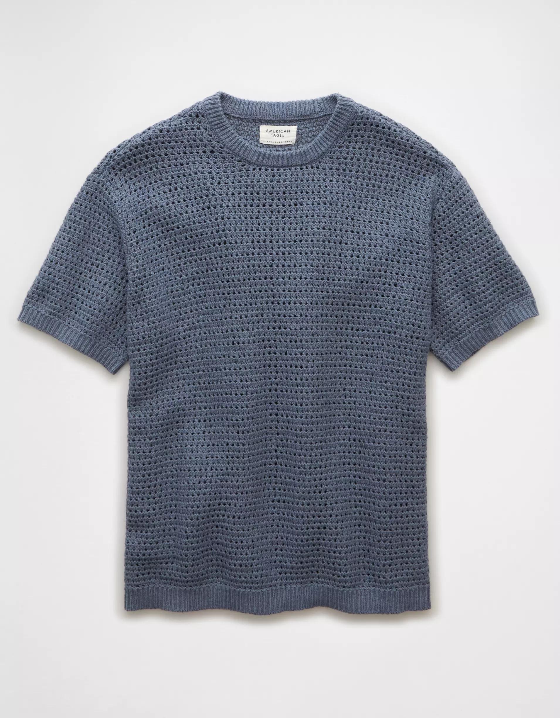 AE Open Knit Sweater T-Shirt Product Image