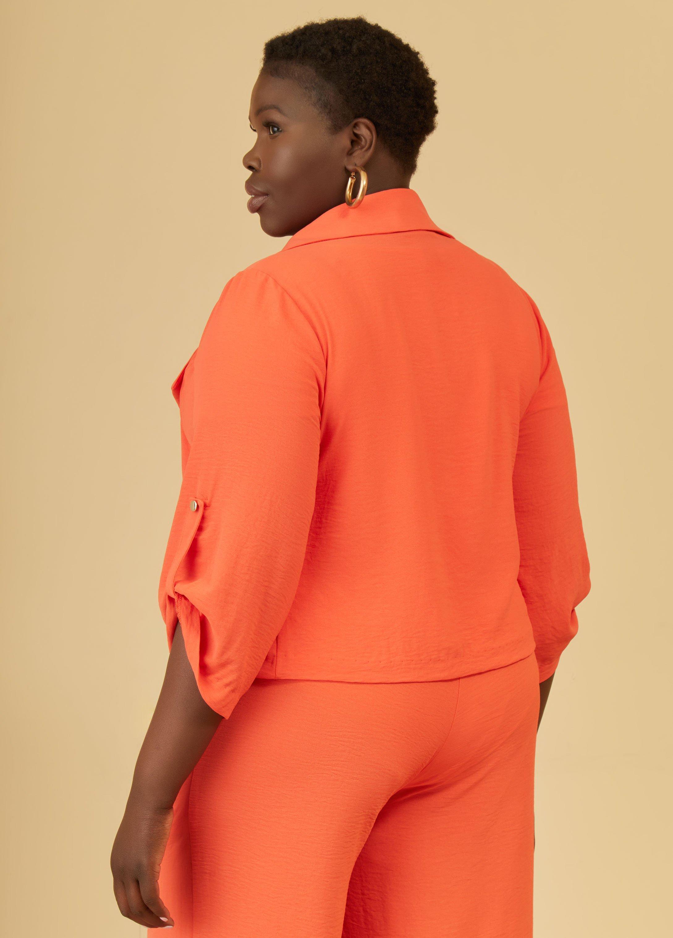 Plus Size Gathered Straight Leg Pants Ashley Stewart Product Image
