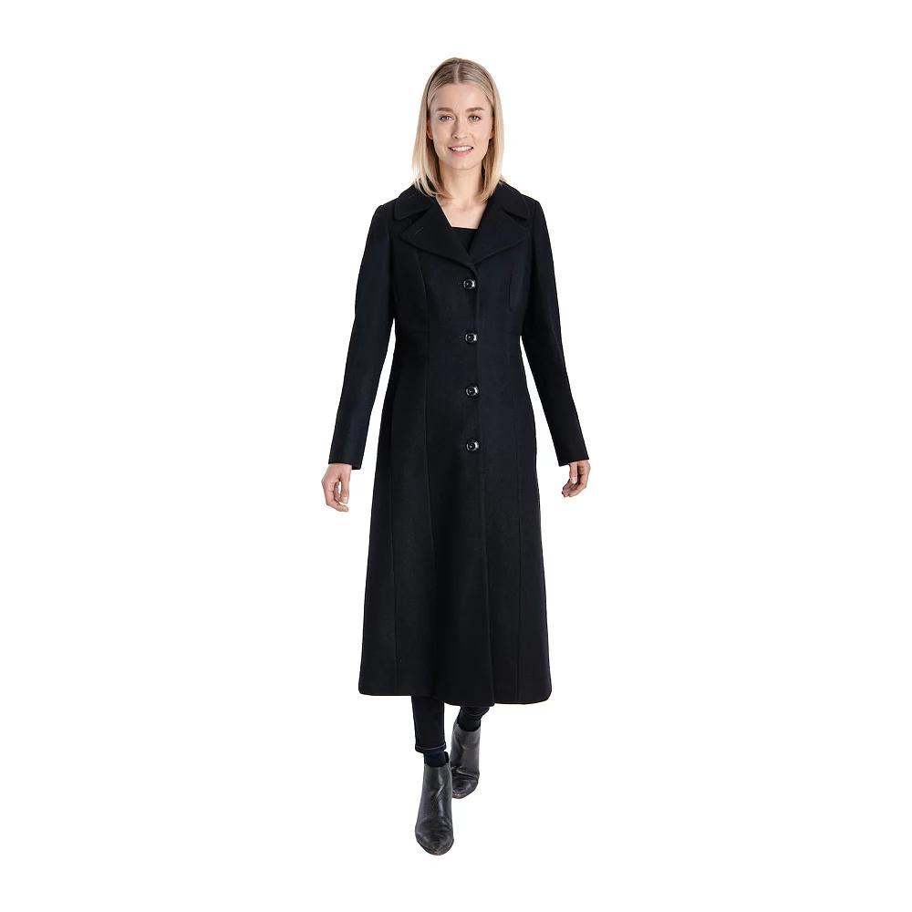 Women's TOWER by London Fog Long Wool-Blend Coat, Size: Large, Black Product Image