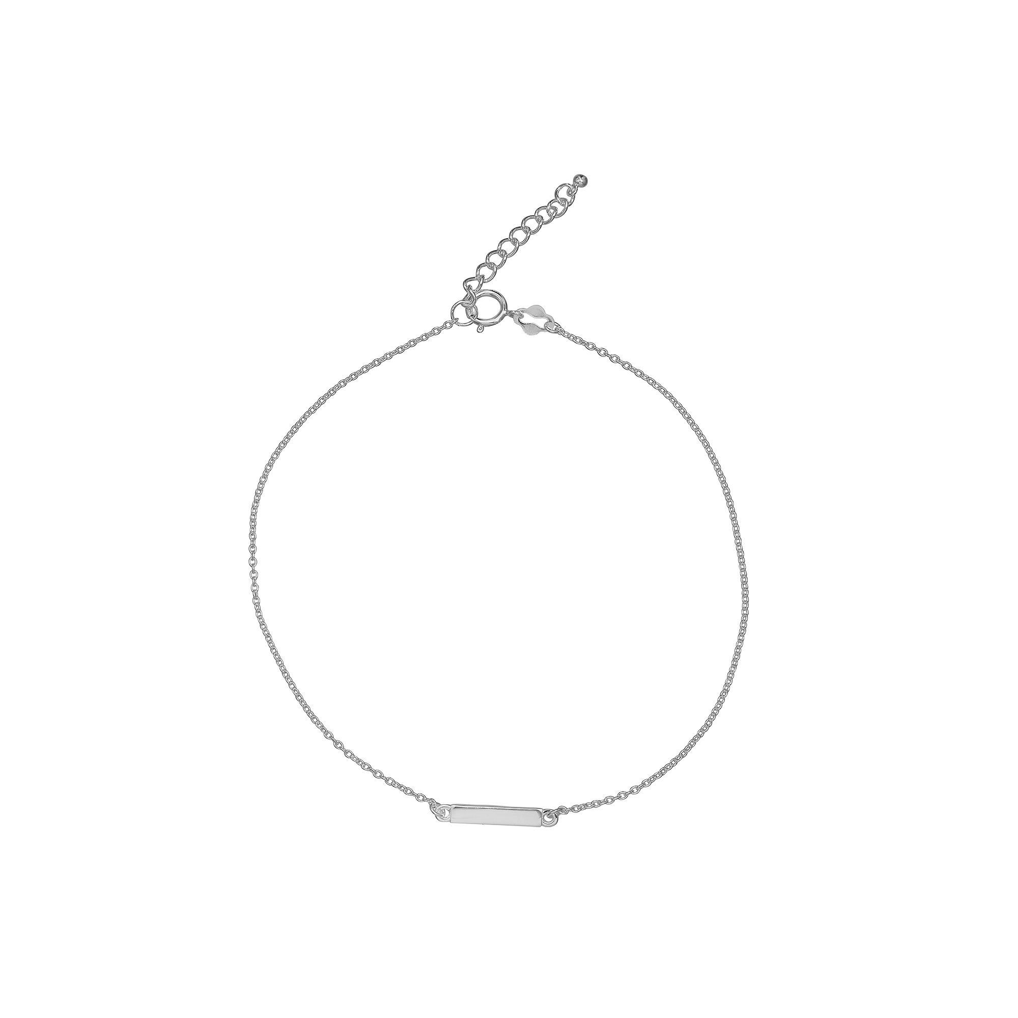 PRIMROSE Sterling Silver Polished Bar Anklet, Women's, Size: 9" Product Image