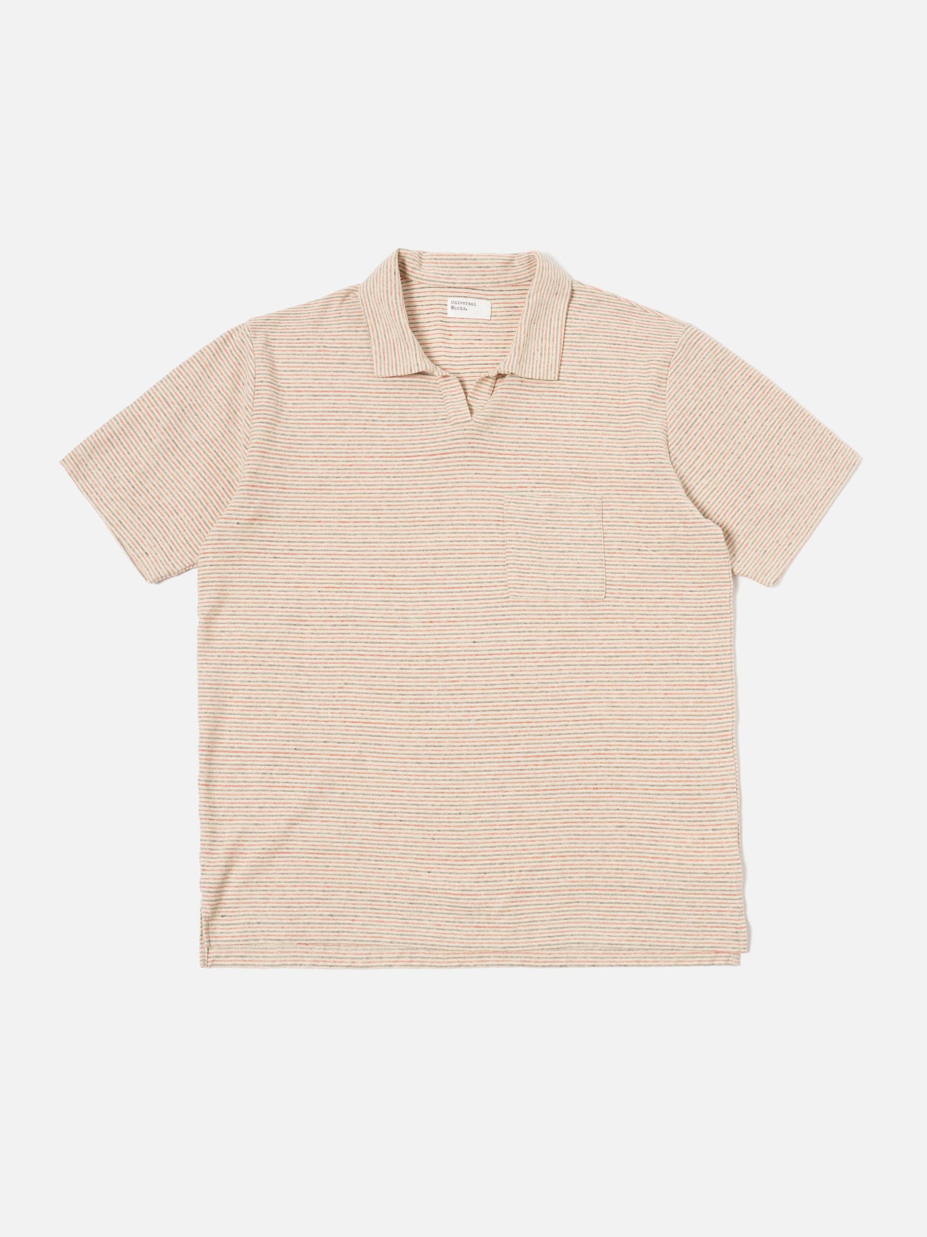 Ecru Stripe Lincot Jersey Loose Sweatshirt Product Image