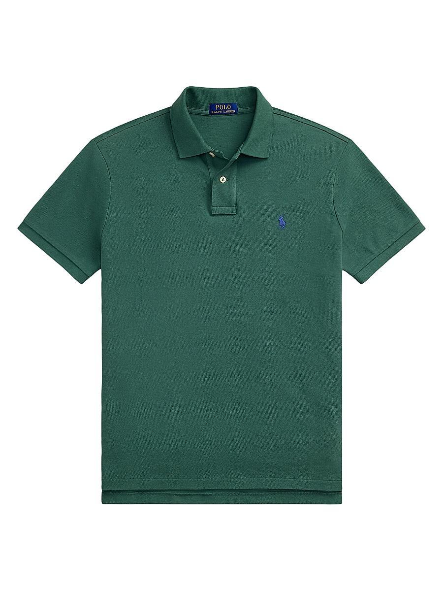 Mens Custom-Slim-Fit Mesh Polo Shirt Product Image