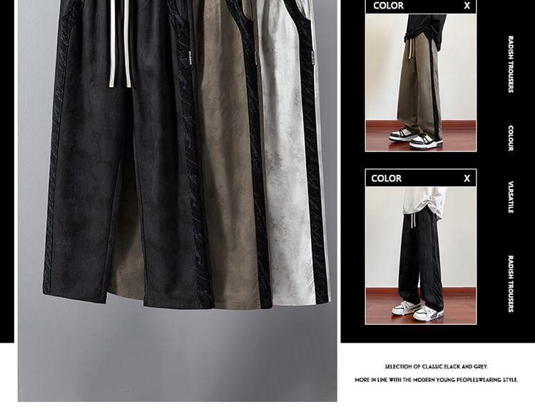 Drawstring Waist Plain Sweatpants Product Image