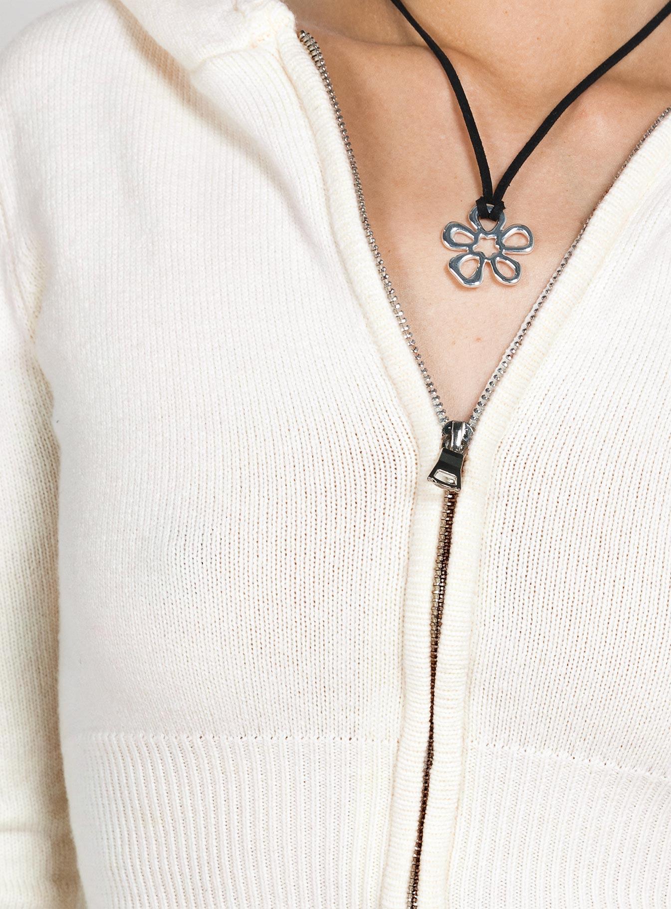 Elingford Zip Up Hooded Sweater Cream Product Image
