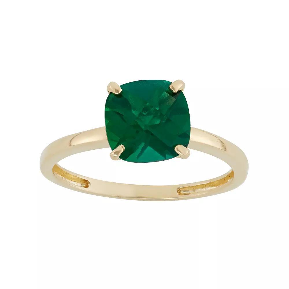 Designs by Gioelli Lab-Created Emerald 10k Gold Ring, Women's, Green Product Image