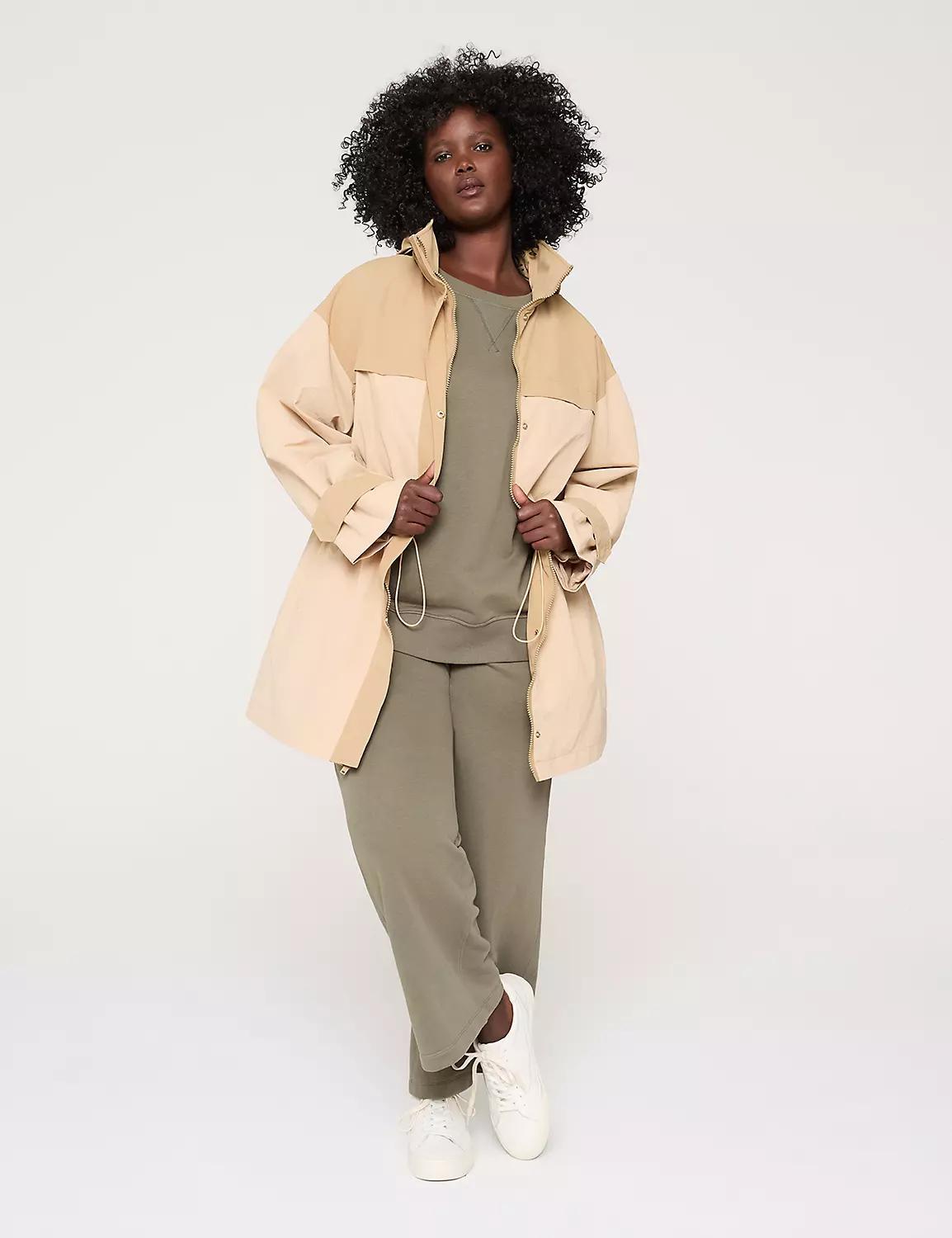 LIVI Zip-Front Colorblock Woven Jacket Product Image