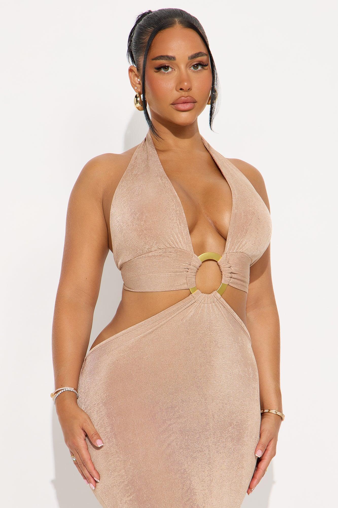 Sassy And Sweet Maxi Dress - Taupe Product Image