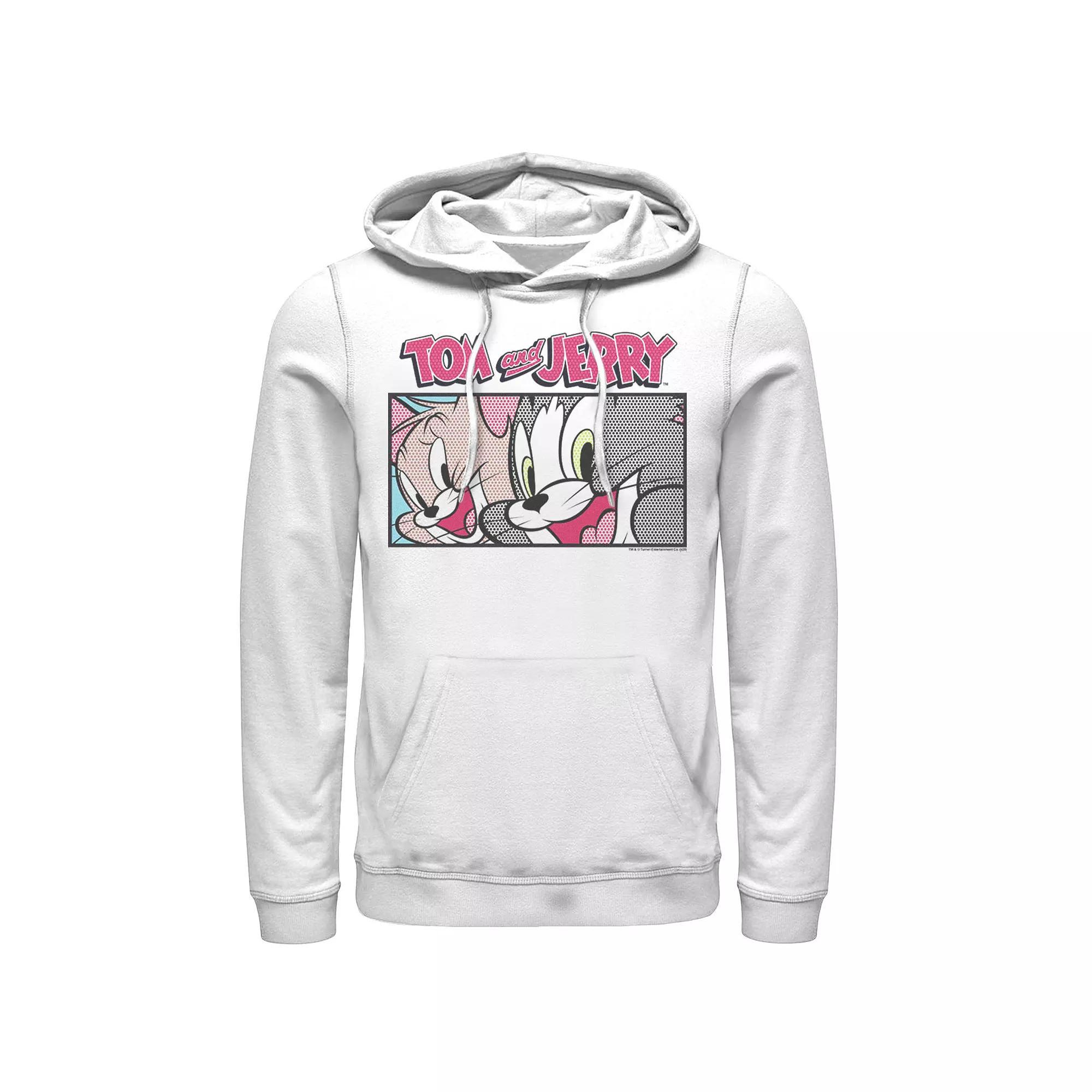 Mens Tom And Jerry Comic Panel Hoodie, Men's, Size: Medium, White Product Image