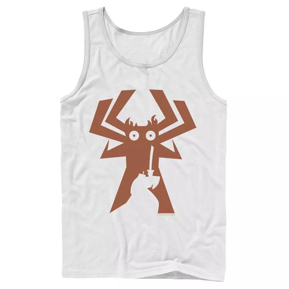Men's Cartoon Network Samurai Jack Faces Aku Silhouette Tank Top, Size: Large, White Product Image