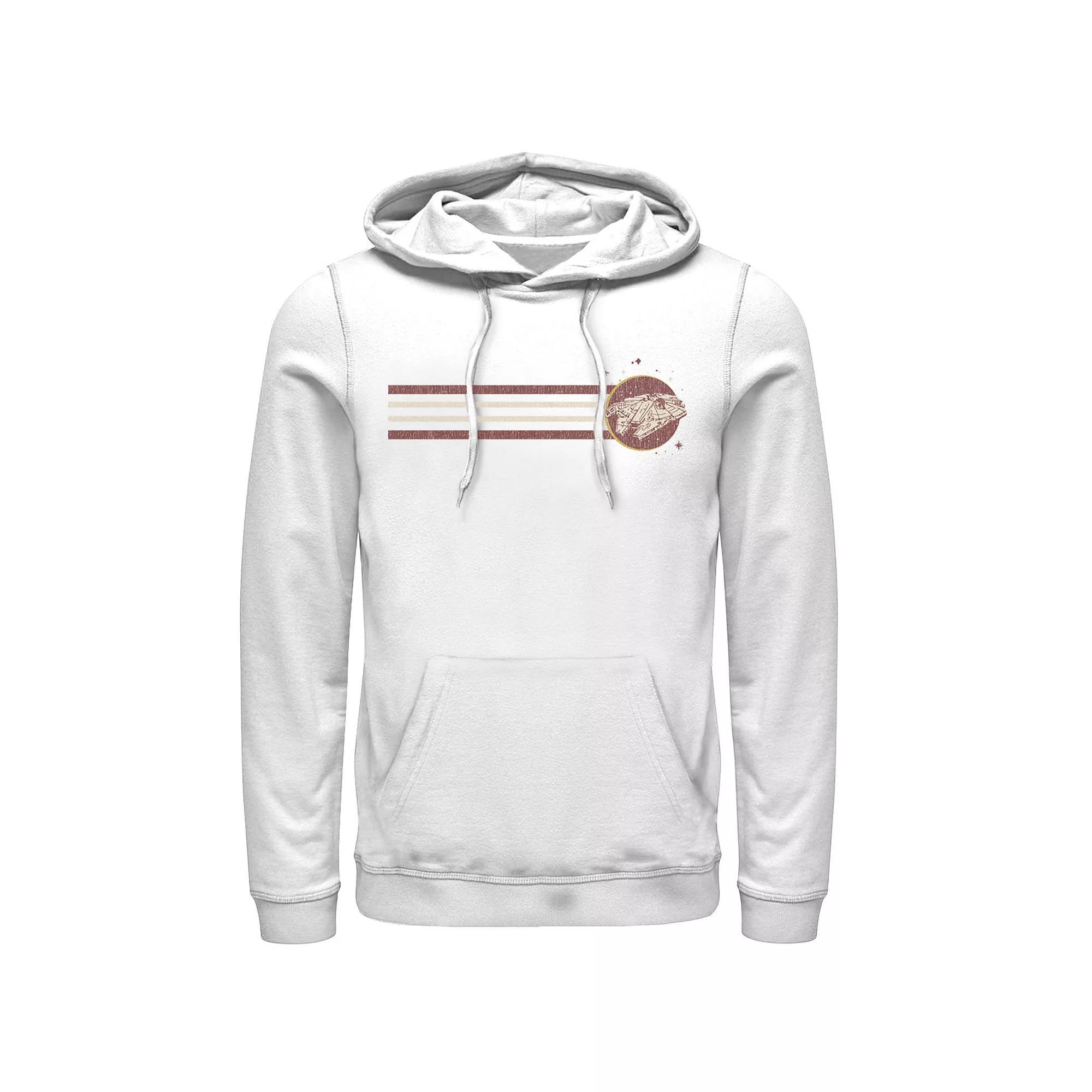 Men's Star Wars Millennium Falcon Retro Striped Hoodie, Size: Medium, White Product Image