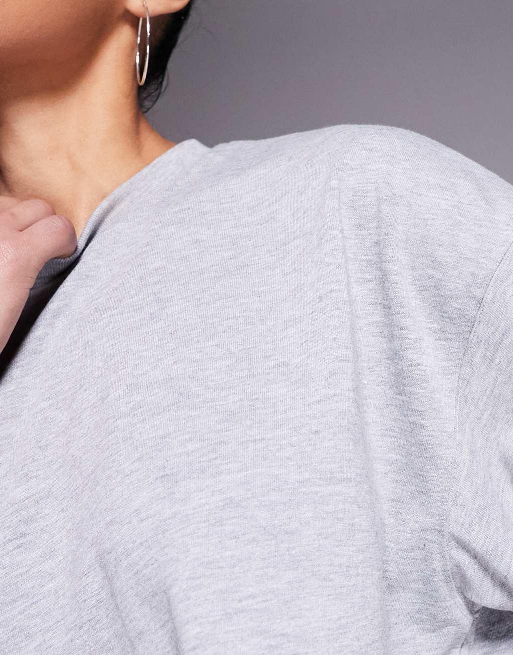 4505 Icon heavyweight cotton cropped t-shirt with quick dry finish in heather gray  Product Image