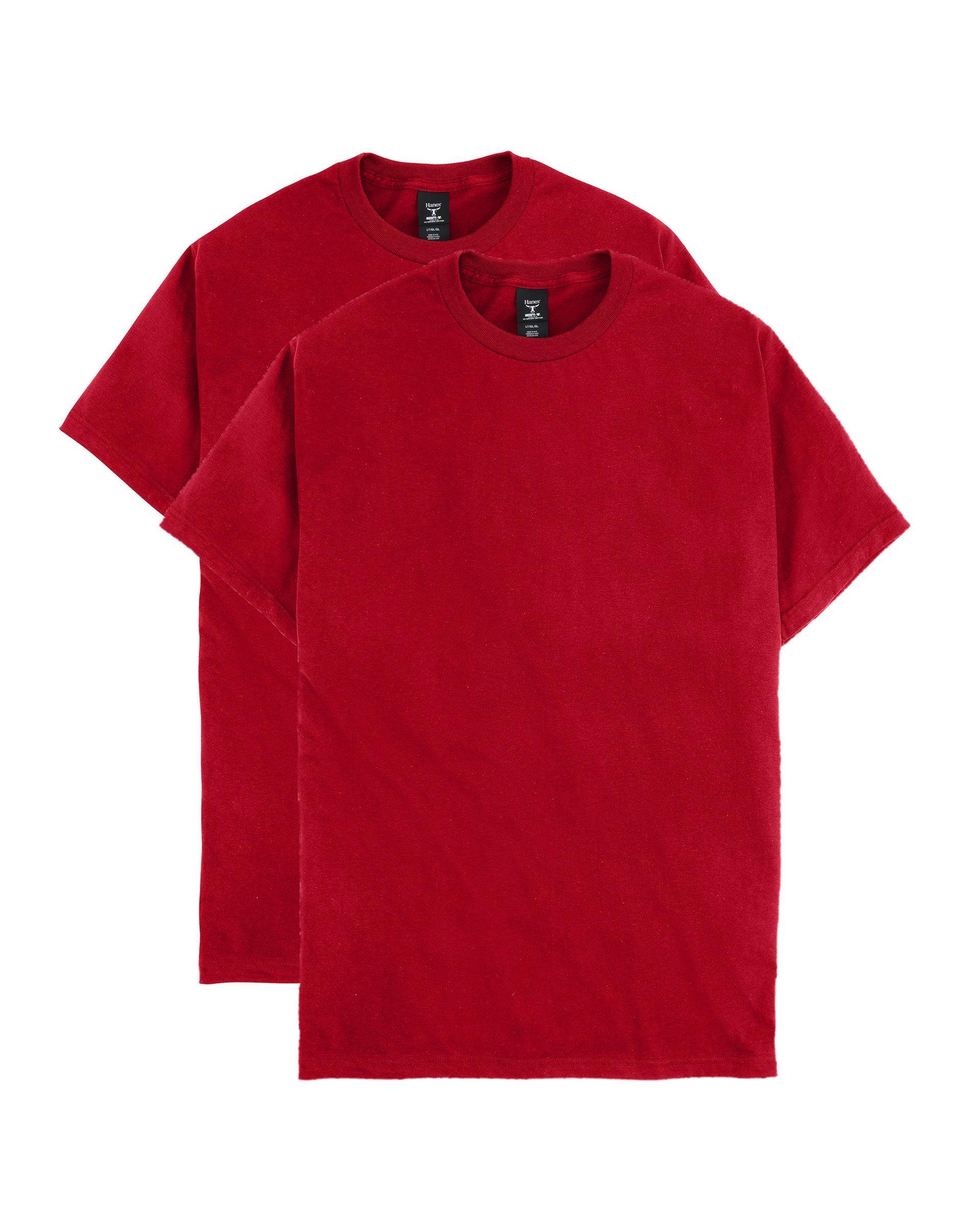 Big & Tall Hanes® Beefy-T Heavyweight Cotton Tee, Men's, Size: 3XL, Deep Red Product Image
