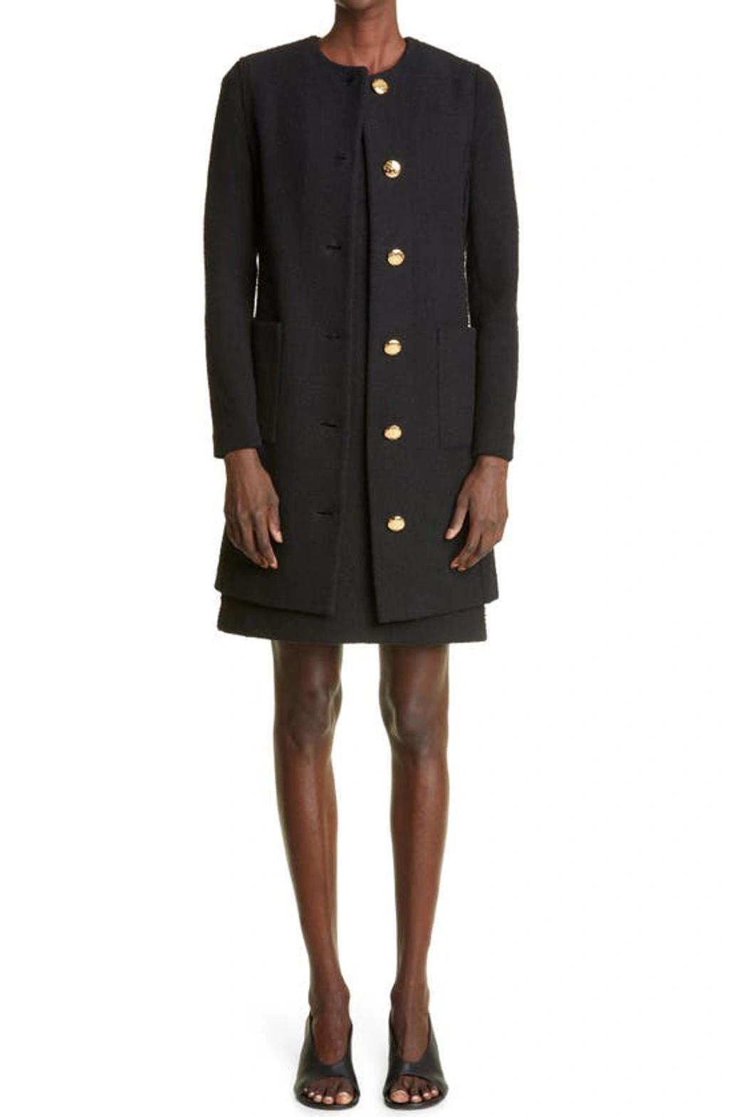 Compact-Knit Boucle Patch-Pocket Jacket Product Image