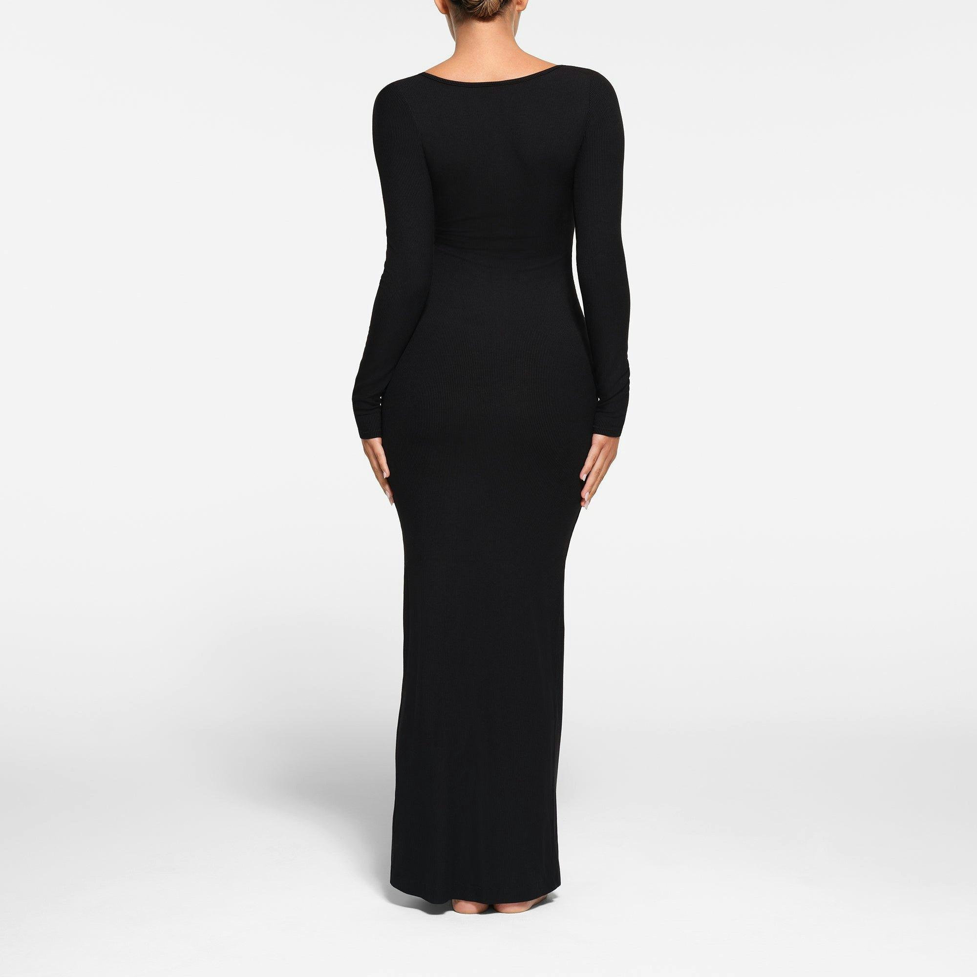SOFT LOUNGE PETITE LONG SLEEVE DRESS | ONYX Product Image