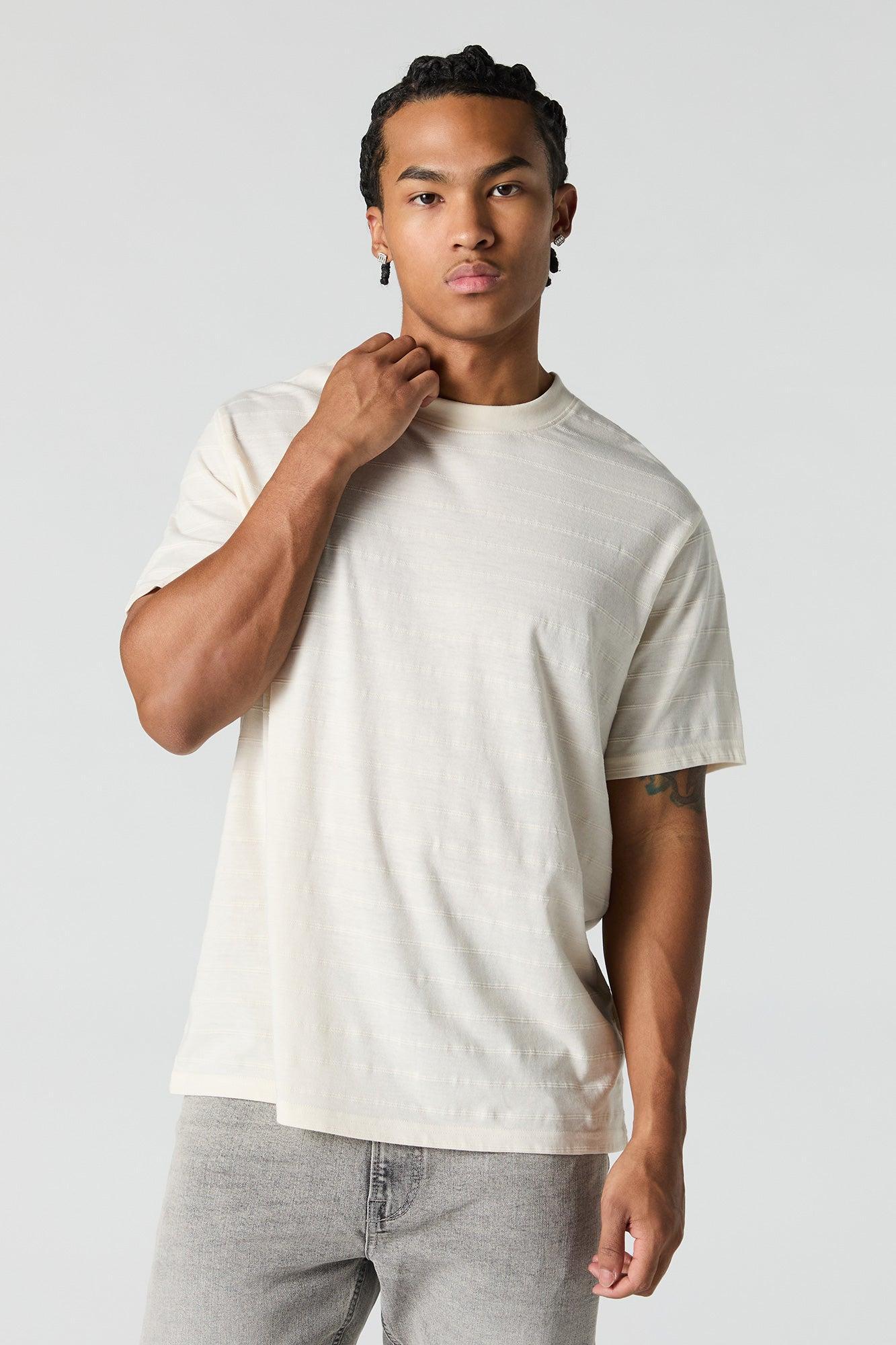 Textured Striped T-Shirt Male Product Image