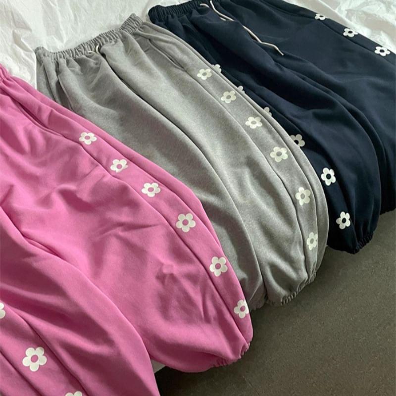 Mid Waist Floral Harem Pants Product Image