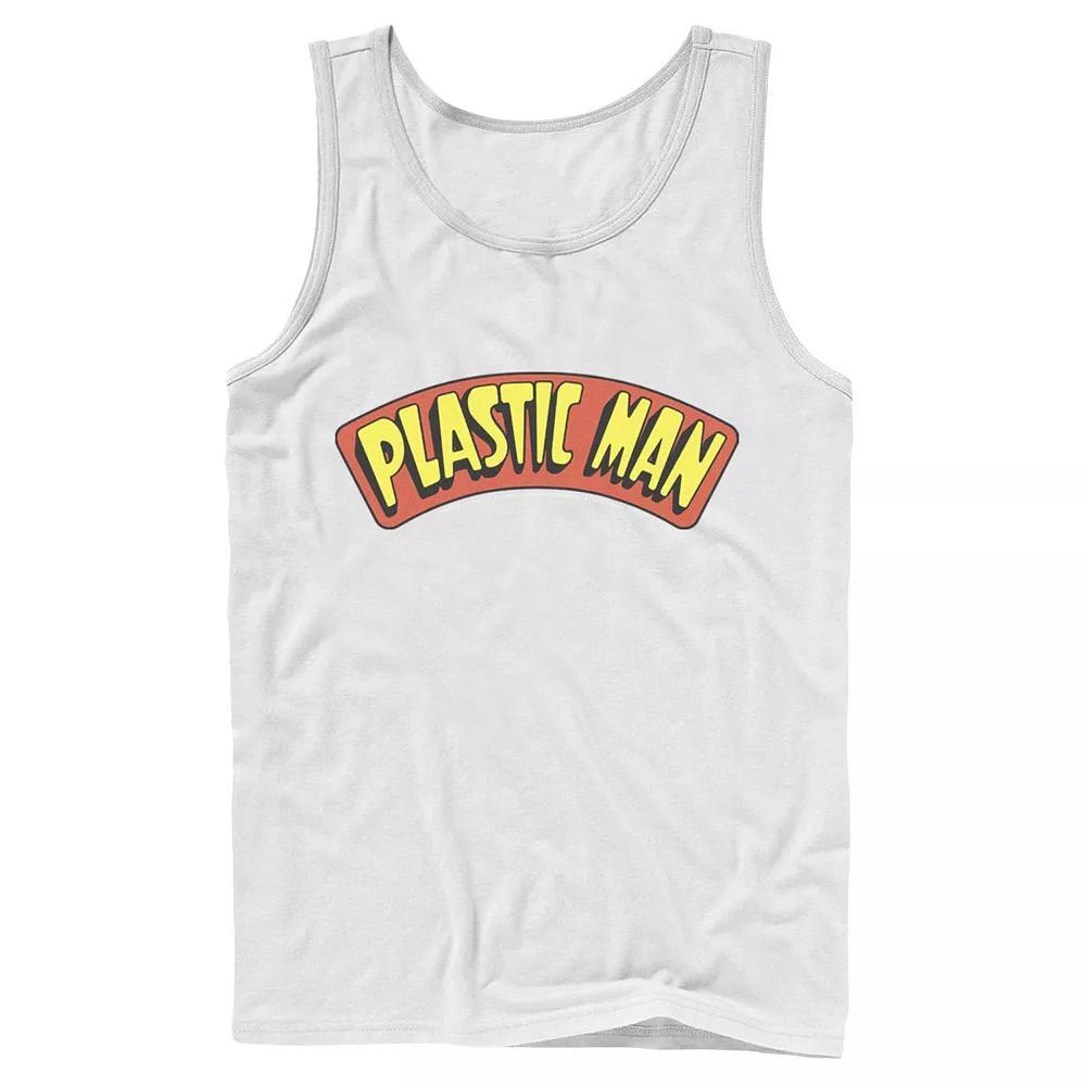 Men's DC Comics Plastic Man Text Logo Poster Tank Top, Size: Large, White Product Image