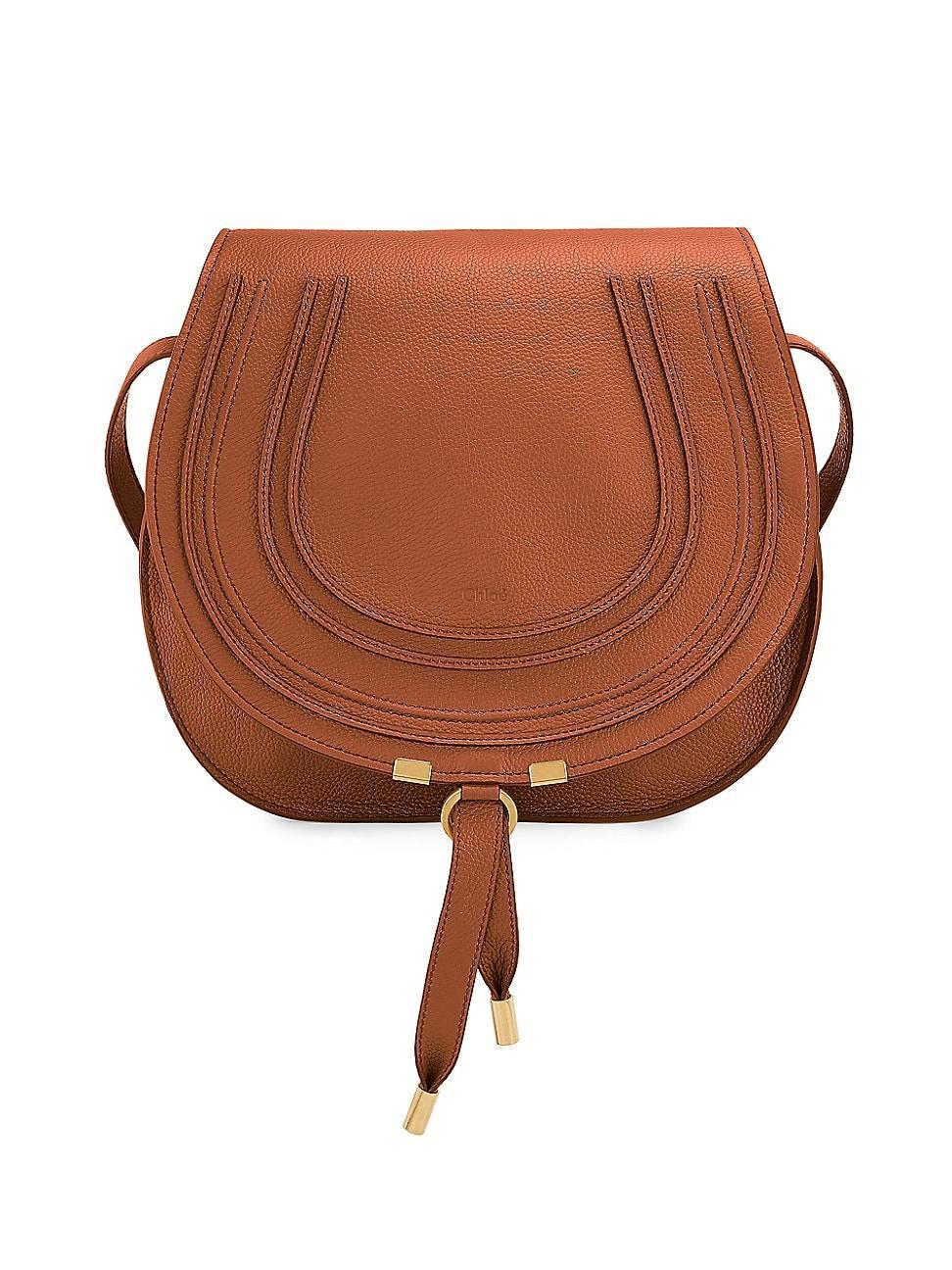 Womens Medium Marcie Leather Saddle Bag Product Image