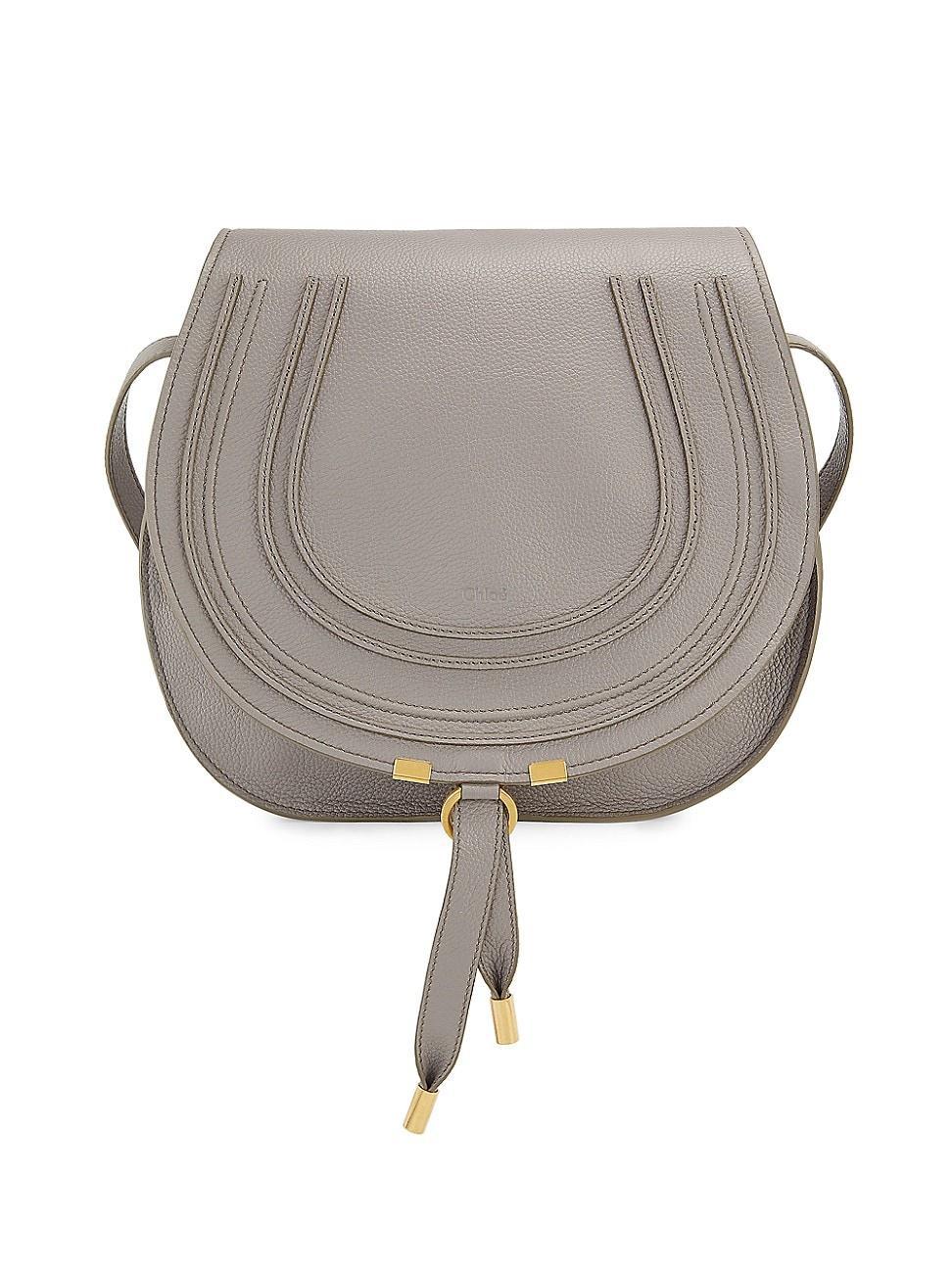 Womens Medium Marcie Leather Saddle Bag Product Image