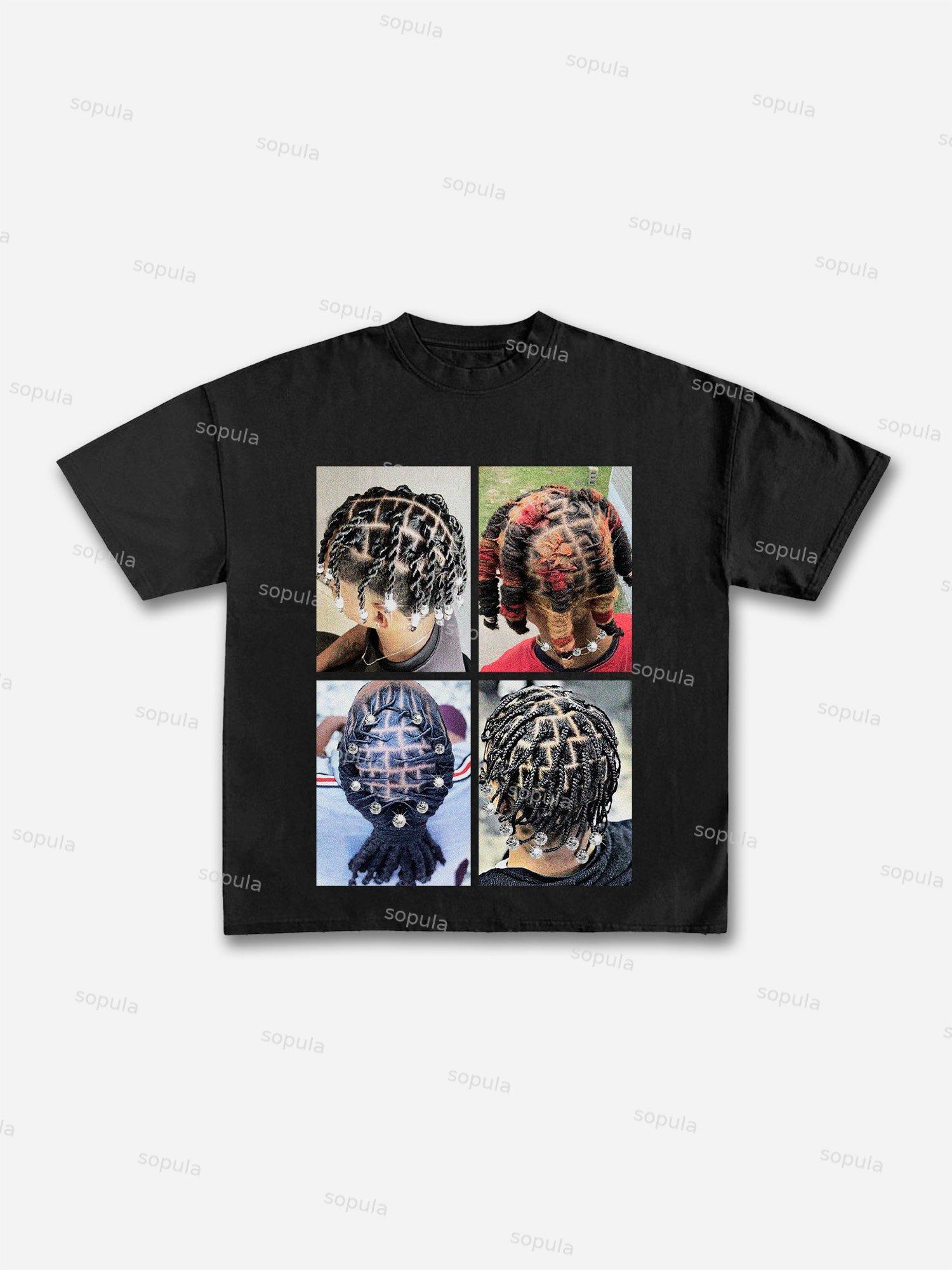 Diamond Dreadlocks Graphic Print Cotton T-shirt Product Image